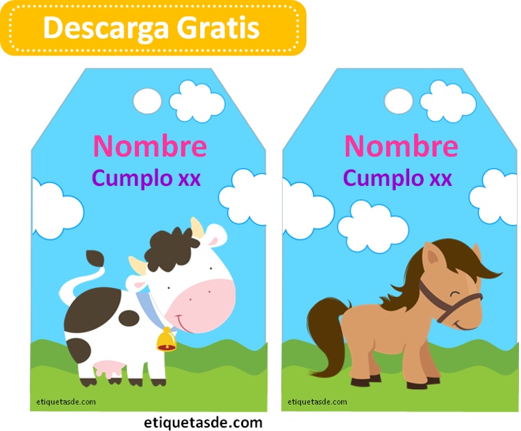 tarjetas de cumpleaños animales de la granja